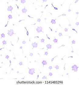 Light Purple vector seamless sketch cover. Creative illustration in blurred style with leaves. Brand new style for your business design.