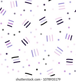 Light Purple vector seamless template with geometric lines. Illustration with repetition of lines on white background. Pattern for trendy fabric, wallpapers.