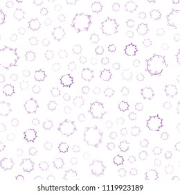 Light Purple vector seamless template with circles. Glitter abstract illustration with blurred drops of rain. Pattern can be used for ads, leaflets.