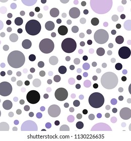 Light Purple vector seamless template with circles. Blurred bubbles on abstract background with colorful gradient. Pattern can be used for beautiful websites.