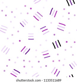 Light Purple vector seamless template with geometric lines. Colorful seamless gradient with lines and signs of maths. Pattern for design of fabric, wallpapers.