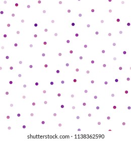 Light Purple vector seamless template with circles. Illustration with set of shining colorful abstract circles. The pattern can be used for ads, leaflets of liquid.