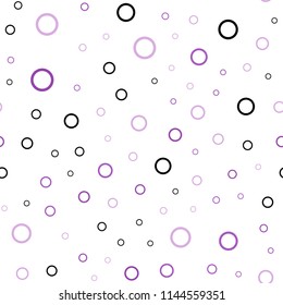 Light Purple vector seamless template with circles. Abstract illustration with colored bubbles in nature style. New design for ad, poster, banner of your website.