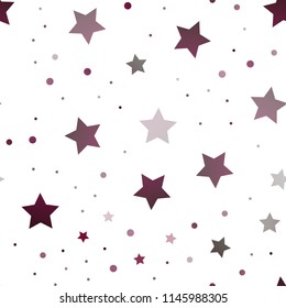 Light Purple vector seamless template with sky stars. Decorative shining illustration with stars on abstract template. The pattern can be used for wrapping gifts.