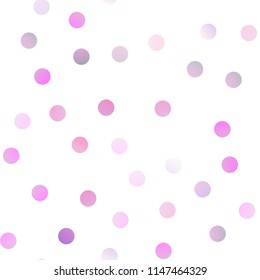 Light Purple vector seamless template with circles. Modern abstract illustration with colorful water drops. Beautiful design for your business natural advert.