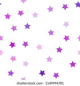 Light Purple vector seamless template with sky stars. Modern geometrical abstract illustration with stars. The template can be used as a background.