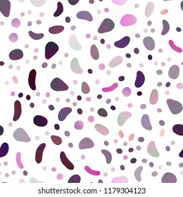Light Purple vector seamless template with spots. Illustration with set of shining colorful abstract circles. Pattern for trendy fabric, wallpapers.