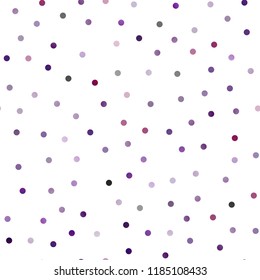 Light Purple vector seamless template with circles. Blurred decorative design in abstract style with bubbles. New design for ad, poster, banner of your website.