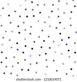 Light Purple vector seamless template with circles. Blurred bubbles on abstract background with colorful gradient. The pattern can be used for beautiful websites.