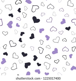 Light Purple vector seamless template with doodle hearts. Hearts on blurred abstract background with colorful gradient. Beautiful design for your business advert of anniversary.