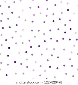 Light Purple vector seamless template with circles. Blurred bubbles on abstract background with colorful gradient. Beautiful design for your business natural advert.