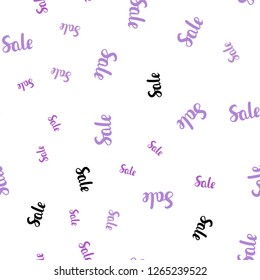 Light Purple vector seamless template with selling words. Shining colorful illustration with isolated selling prices. Backdrop for ads, leaflets of Black Friday.