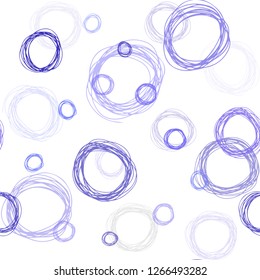 Light Purple vector seamless template with circles. Blurred decorative design in abstract style with bubbles. Texture for window blinds, curtains.
