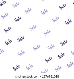 Light Purple vector seamless template with selling words. Shining colorful illustration with isolated selling prices. Backdrop for mega promotions, discounts.