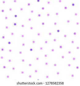 Light Purple vector seamless template with ice snowflakes. Glitter abstract illustration with crystals of ice. Pattern for trendy fabric, wallpapers.