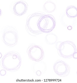 Light Purple vector seamless template with circles. Beautiful colored illustration with blurred circles in nature style. Pattern for trendy fabric, wallpapers.