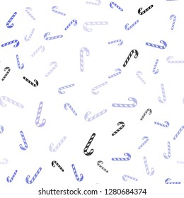 Light Purple vector seamless template with sweet christmas sticks.