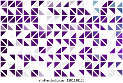 Light Purple vector seamless template with crystals, triangles. Glitter abstract illustration with triangular shapes. Template for business cards, websites.