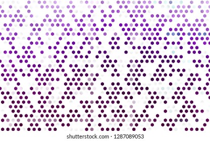 Light Purple vector seamless template in hexagonal style. Illustration of colored hexagons on white surface. Pattern for design of fabric, wallpapers.