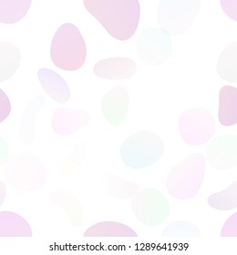 Light Purple vector seamless template with spots. Blurred bubbles on abstract backdrop with colorful gradient. Design for textile, fabric, wallpapers.