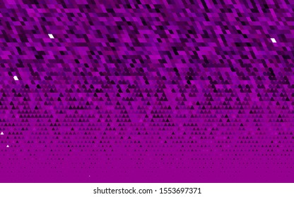 Light Purple vector seamless template with crystals, triangles. Triangles on abstract background with colorful gradient. Pattern for design of window blinds, curtains.