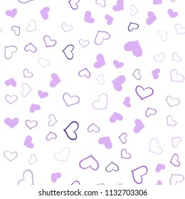 Light Purple vector seamless texture with lovely hearts. Illustration with hearts in love concept for valentine's day. Pattern can be used for valentine's ad, booklets.