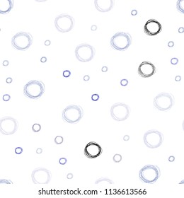 Light Purple vector seamless texture with disks. Illustration with set of shining colorful abstract circles. Completely new template for your brand book.