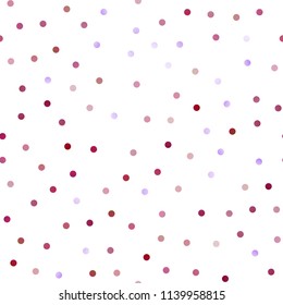 Light Purple vector seamless texture with disks. Abstract illustration with colored bubbles in nature style. The pattern can be used for ads, leaflets of liquid.