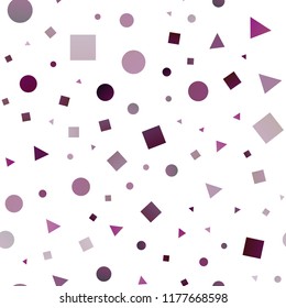 Light Purple vector seamless texture in poly style with circles, cubes. Abstract gradient illustration with circles, triangles, cubes. Pattern for design of fabric, wallpapers.