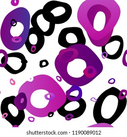 Light Purple vector seamless texture with disks. Blurred bubbles on abstract backdrop with colorful gradient. Design for textile, fabric, wallpapers.