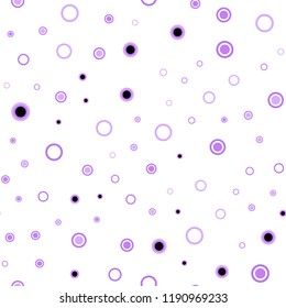 Light Purple vector seamless texture with disks. Beautiful colored illustration with blurred circles in nature style. Pattern for design of window blinds, curtains.