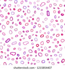 Light Purple vector seamless texture with disks. Glitter abstract illustration with blurred drops of rain. Pattern for design of fabric, wallpapers.