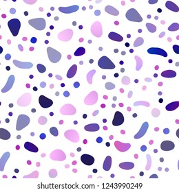 Light Purple vector seamless texture with disks. Blurred bubbles on abstract backdrop with colorful gradient. Template for business cards, websites.