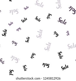 Light Purple vector seamless texture with selling simbols. Illustration with signs of sales on abstract template. Backdrop for super sales on Black Friday.