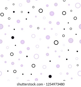 Light Purple vector seamless texture with disks. Beautiful colored illustration with blurred circles in nature style. Pattern for trendy fabric, wallpapers.