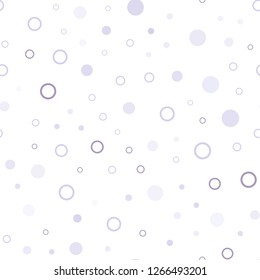 Light Purple vector seamless texture with disks. Blurred bubbles on abstract background with colorful gradient. Trendy design for wallpaper, fabric makers.