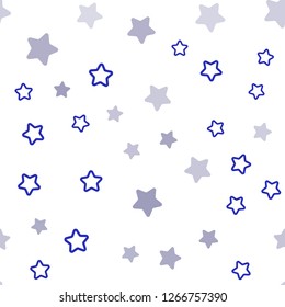 Light Purple vector seamless texture with beautiful stars. Blurred decorative design in simple style with stars. Texture for window blinds, curtains.