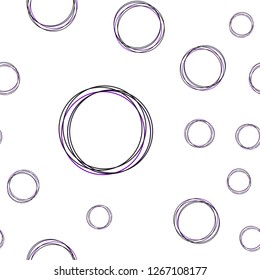 Light Purple vector seamless texture with disks. Blurred bubbles on abstract background with colorful gradient. Template for business cards, websites.