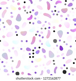 Light Purple vector seamless texture with disks. Glitter abstract illustration with blurred drops of rain. Trendy design for wallpaper, fabric makers.