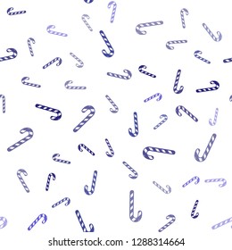 Light Purple vector seamless texture with xmas sweets, candies.