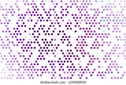 Light Purple vector seamless texture with colorful hexagons. Colorful hexagons on white backdrop. Template for business cards, websites.