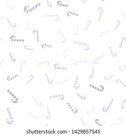 Light Purple vector seamless texture with xmas sweets, candies.
