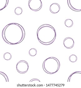 Light Purple vector seamless texture with disks. Beautiful colored illustration with blurred circles in nature style. Template for business cards, websites.