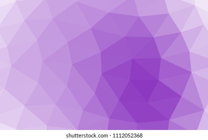 Light Purple vector shining hexagonal shining triangular. Creative illustration in halftone style with gradient. Brand new design for your business.