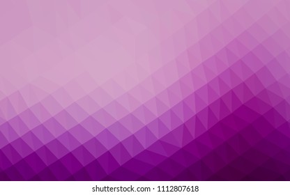 Light Purple vector shining hexagonal pattern. Triangular geometric sample with gradient.  The best triangular design for your business.
