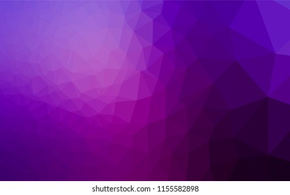 Light Purple vector shining hexagonal background. Shining illustration, which consist of triangles. The textured pattern can be used for background.