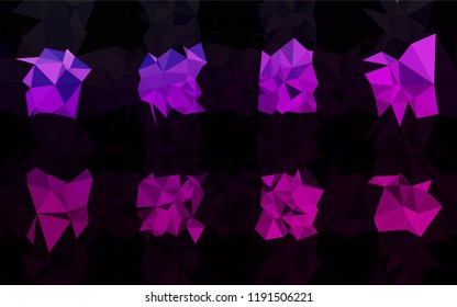 Light Purple vector shining hexagonal template. Creative illustration in halftone style with gradient. Brand new style for your business design.
