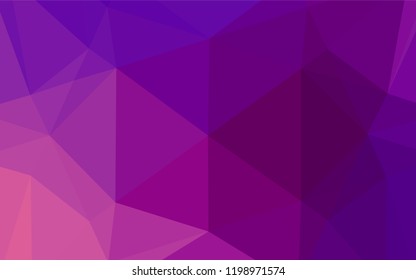 Light Purple vector shining hexagonal template. Triangular geometric sample with gradient.  A completely new template for your business design.