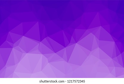 Light Purple vector shining hexagonal background. Shining illustration, which consist of triangles. Brand new style for your business design.