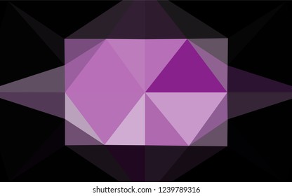 Light Purple vector shining hexagonal template. Glitter abstract illustration with an elegant design. The polygonal design can be used for your web site.